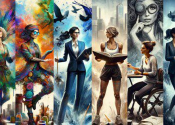 mages depicting six different female personality type