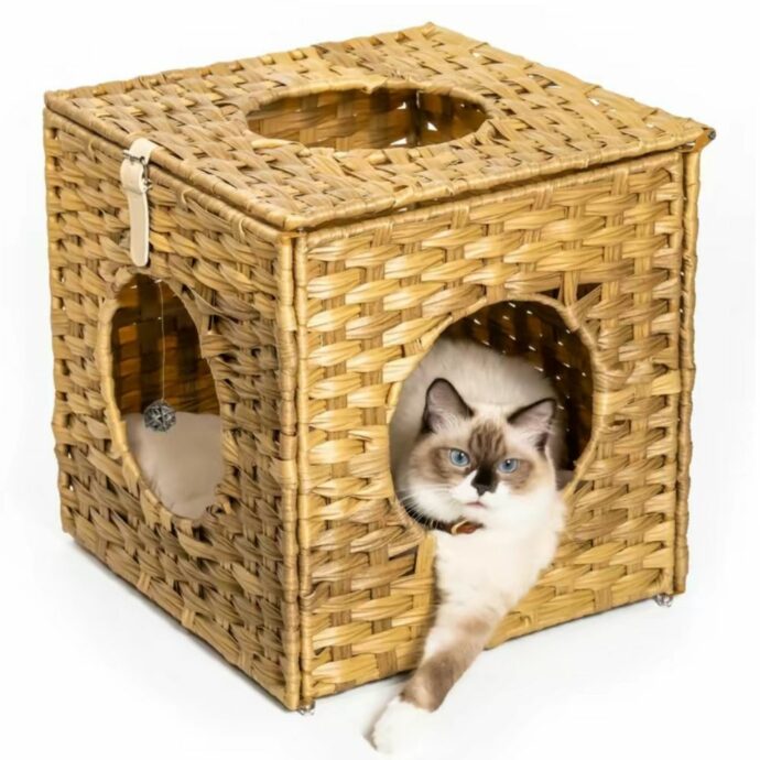 rattan cat house condo