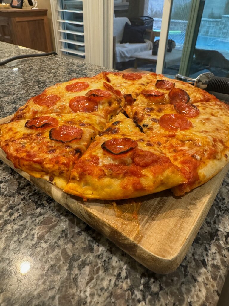 Piezano pizza oven pizza by Granitestone