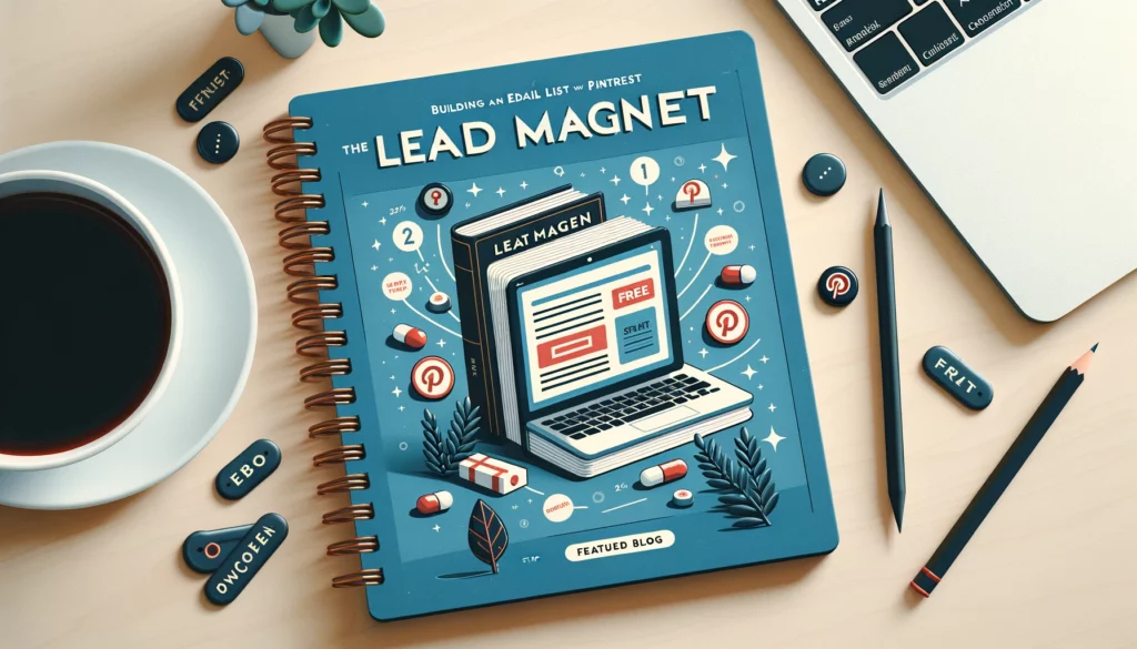 Here's the featured blog image for the step "The Lead Magnet" in building an email list with Pinterest. This design depicts an enticing eBook or exclusive content being offered as a free download, highlighting the value and exclusivity of the lead magnet
