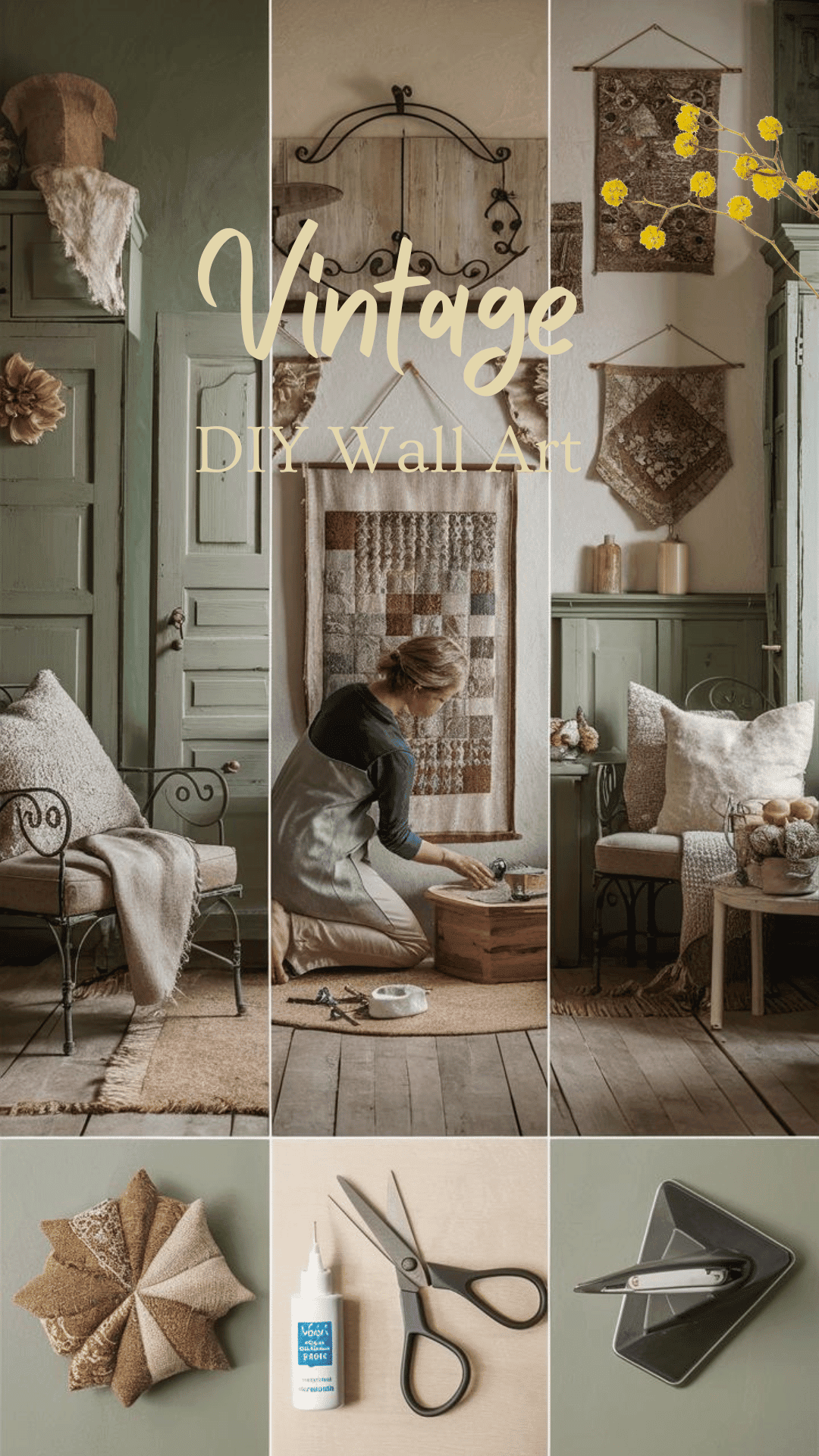 Vintage Inspired Fabric Wall Art DIY Home Decor