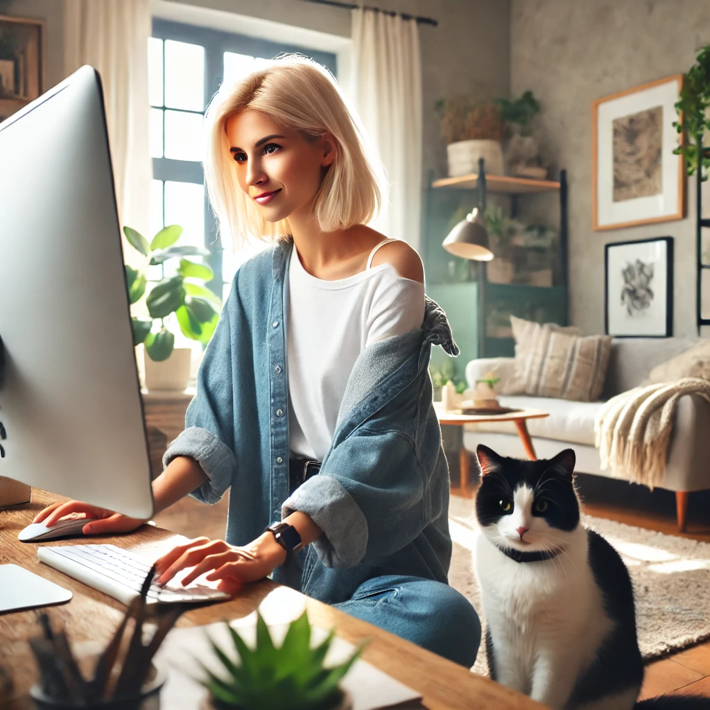 Crush It with Content: The AI Shortcut to 6 Figures 17 woman using ai to blog