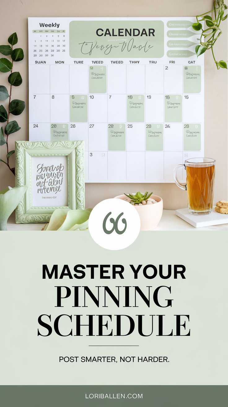 Stop Overthinking Pinterest: Here’s How to Dominate the Platform 19 A chic wall calendar displaying a weekly pinning schedule, highlighting the importance of creating an optimized pinning schedule for Pinterest success.