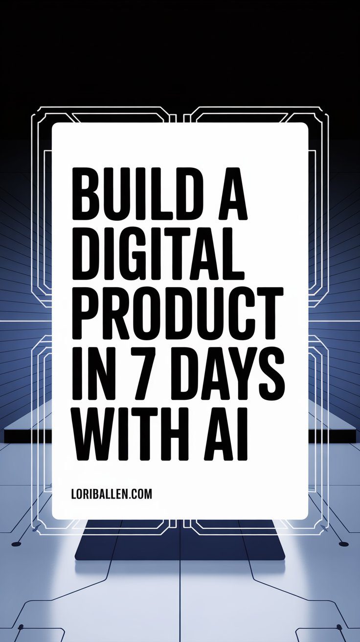 Learn how to build and launch a digital product in just 7 days using AI. This step-by-step playbook walks you through finding your audience, creating products they actually want, and launching fast—without the guesswork or guru fluff.